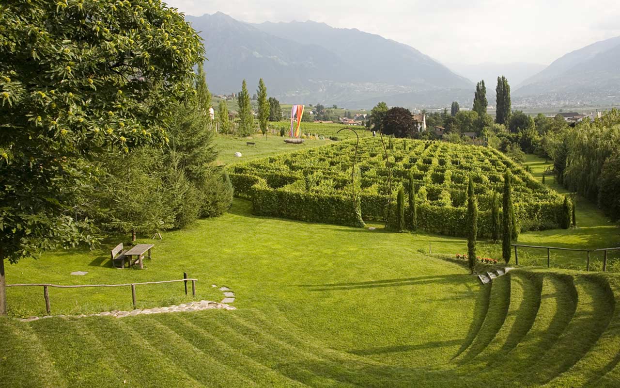 Hedge-made labyrinth in Merano, South Tyrol
